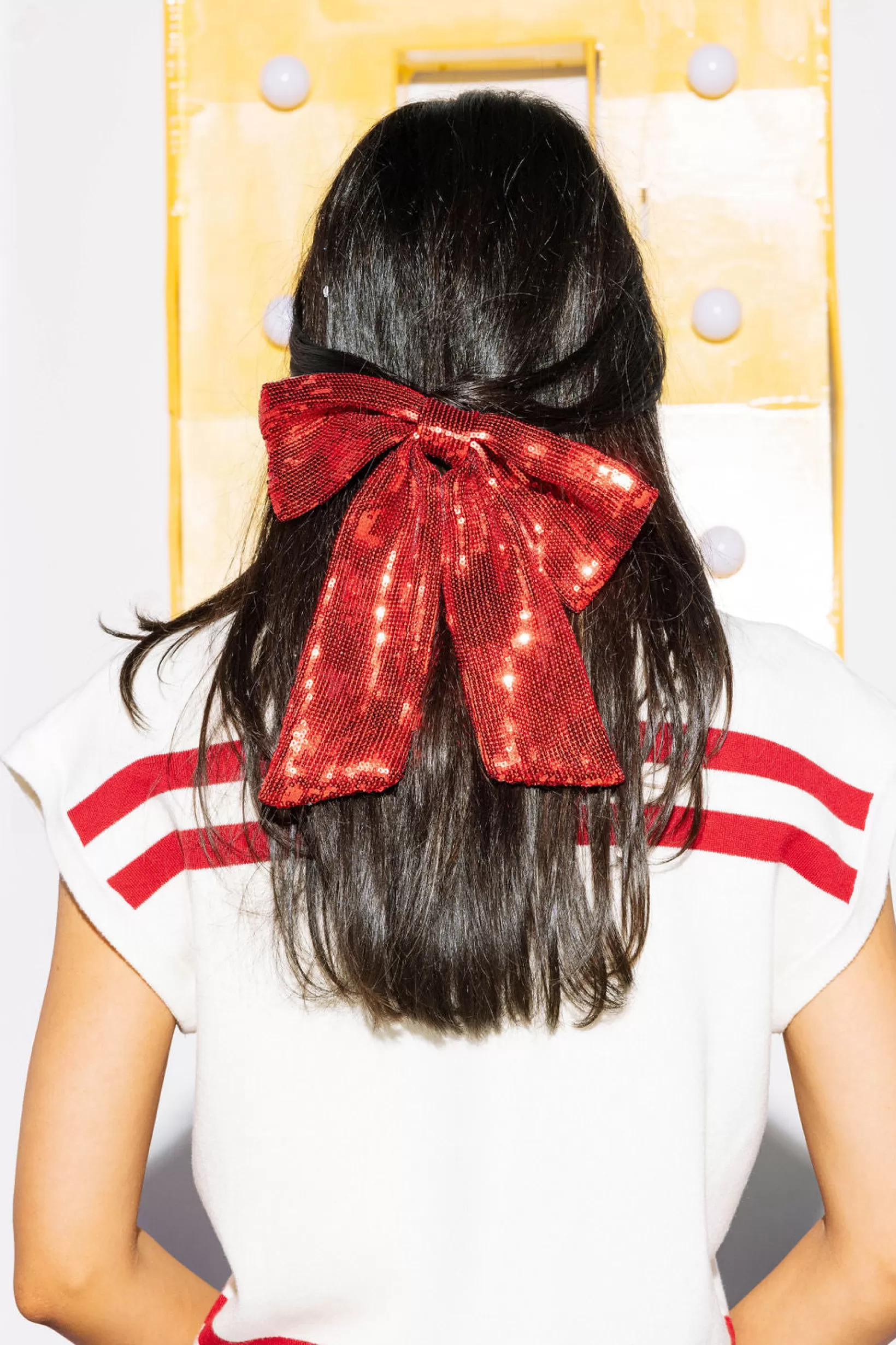 Outlet Queen of Sparkles Full Sequin Hair Bows Red