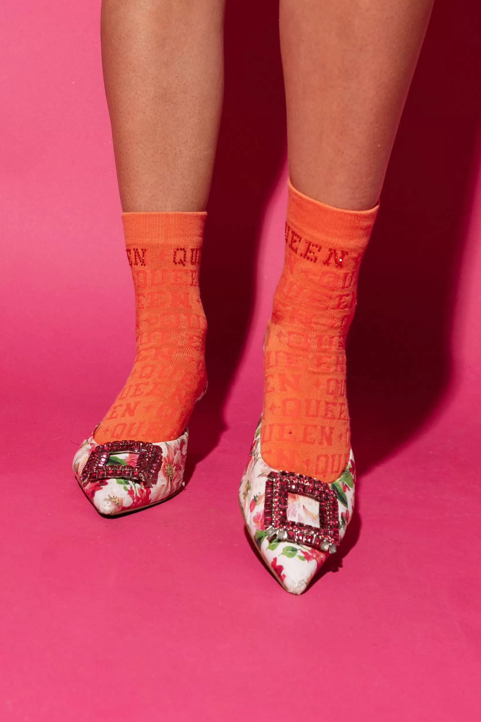 Outlet Queen of Sparkles Queen Socks ORANGE