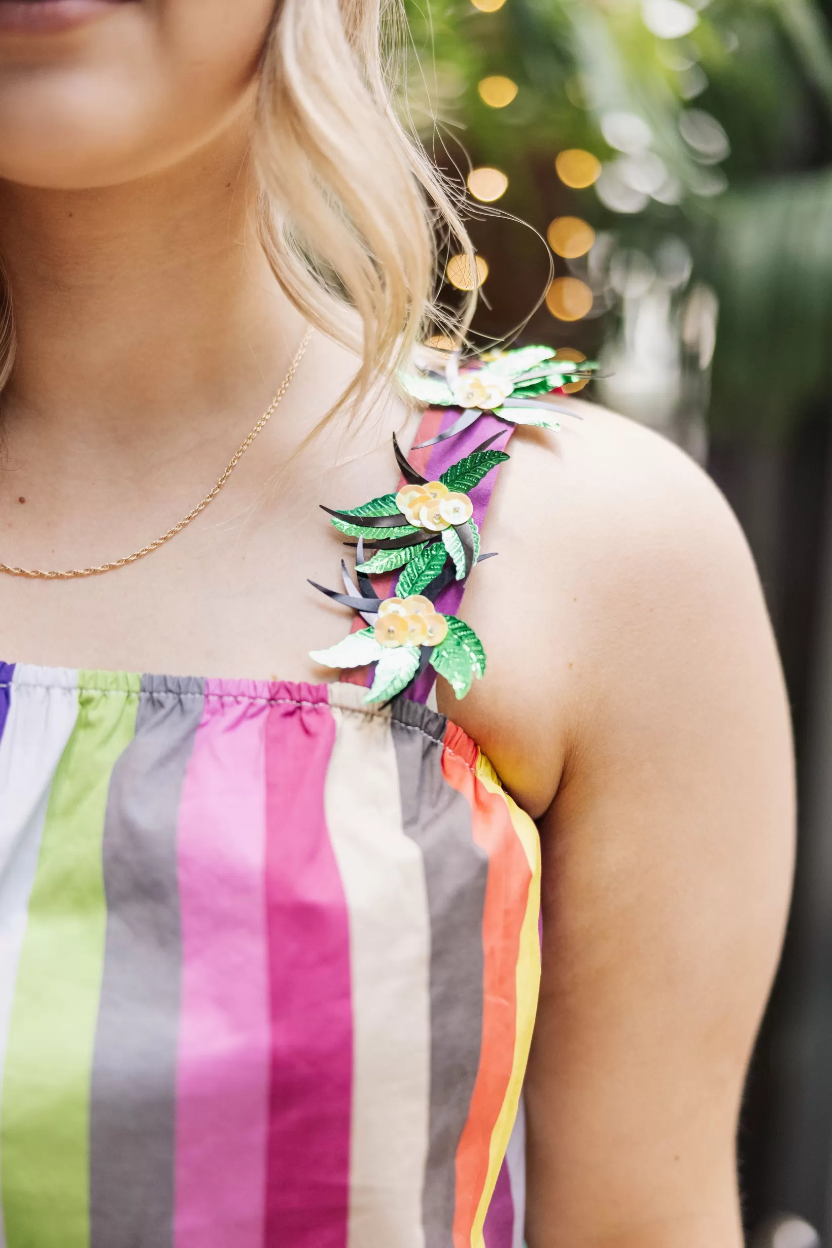 Cheap Queen of Sparkles Flower Strap Tank Rainbow