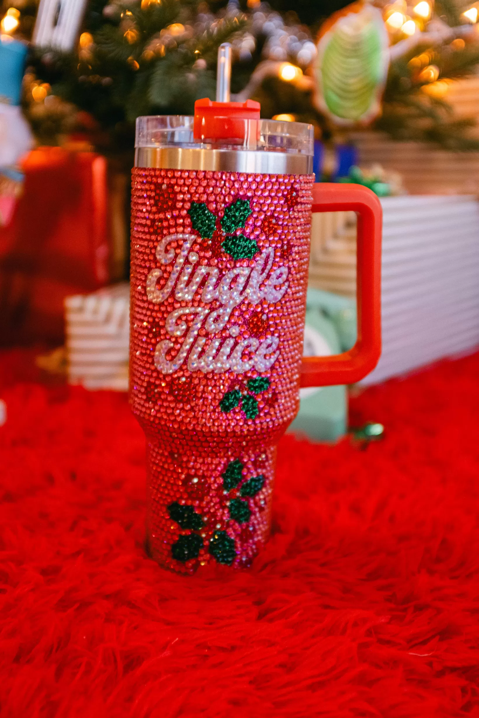 Sale Queen of Sparkles 'Jingle Juice' Rhinestone Tumbler Red