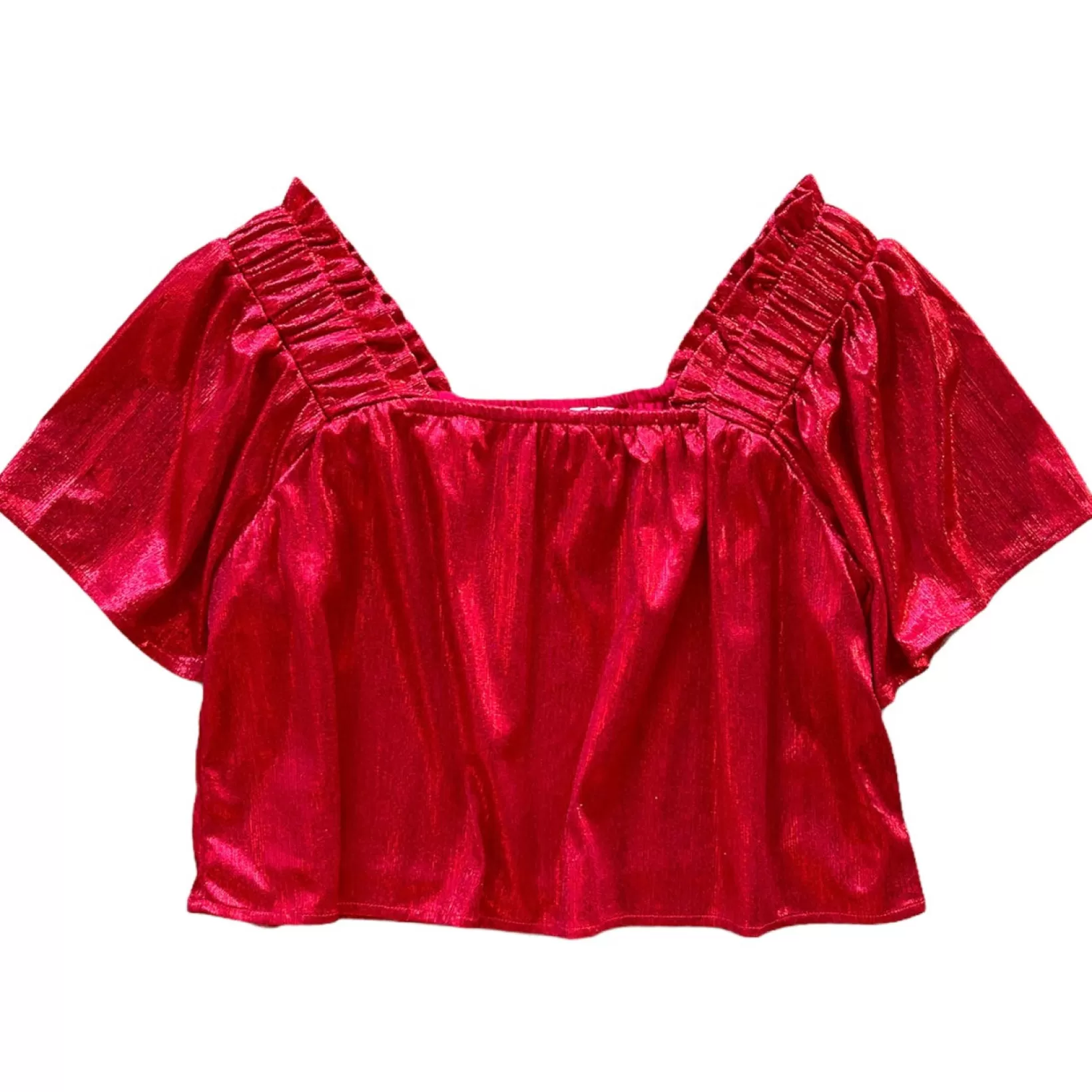 Outlet Queen of Sparkles Flutter Top Red/Red