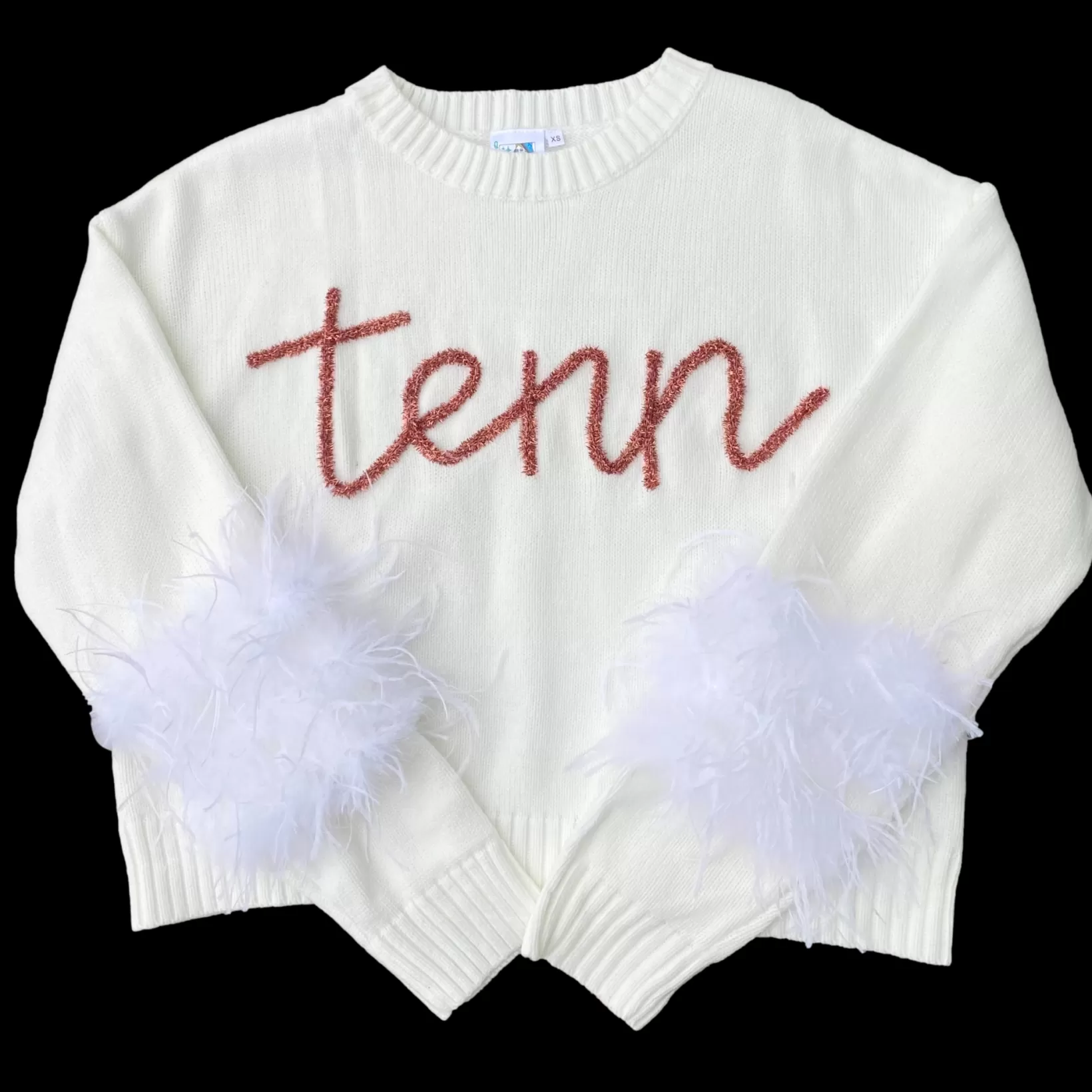 Best Queen of Sparkles “Tenn” Feather Sleeve Sweater