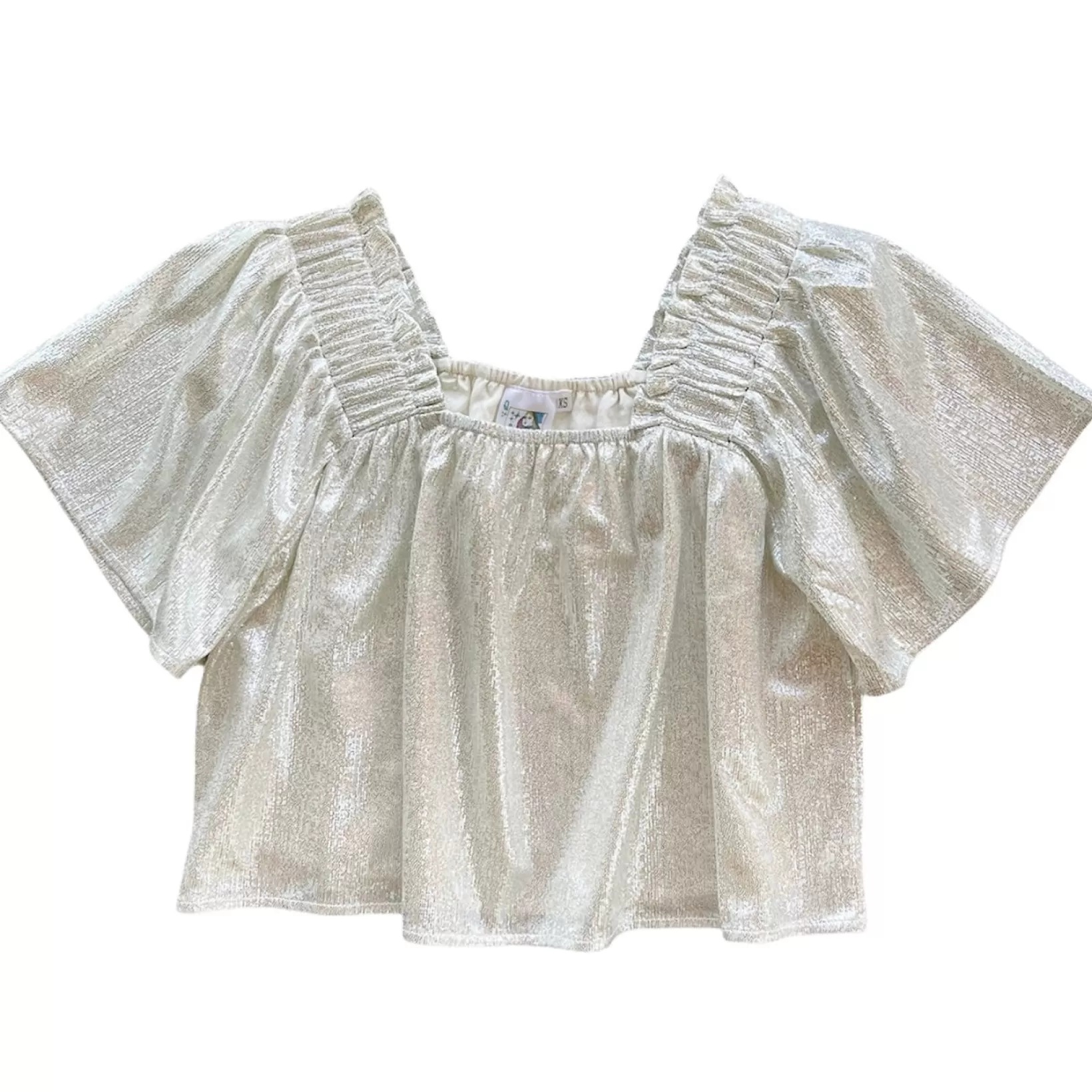 Shop Queen of Sparkles Flutter Top Warm Silver