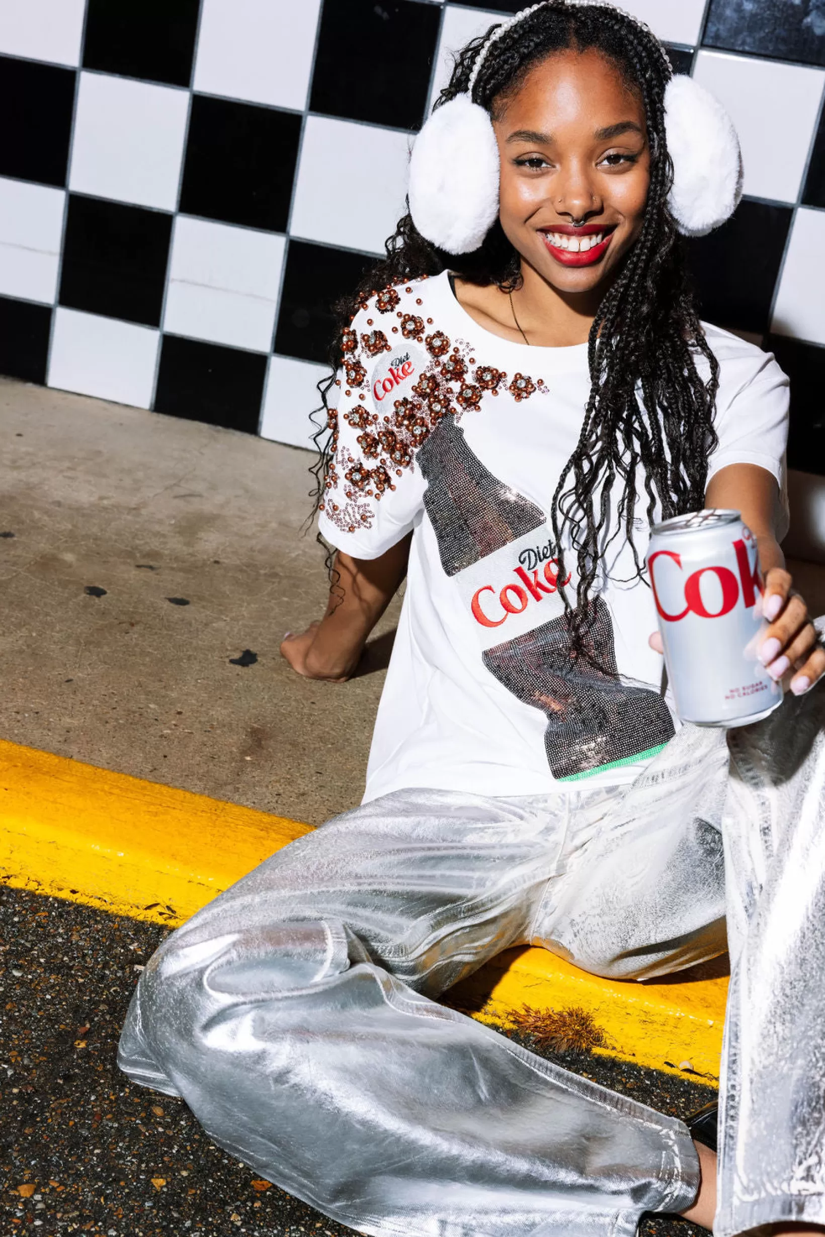 Discount Queen of Sparkles Popping Diet Coke® Tee White