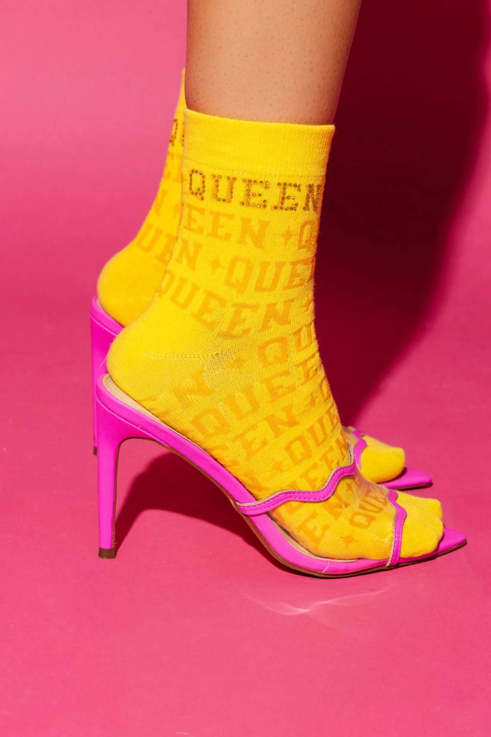 Cheap Queen of Sparkles Queen Socks YELLOW